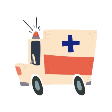 flat ambulance design over white