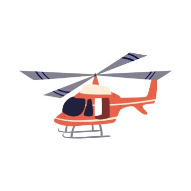flat helicopter design over white