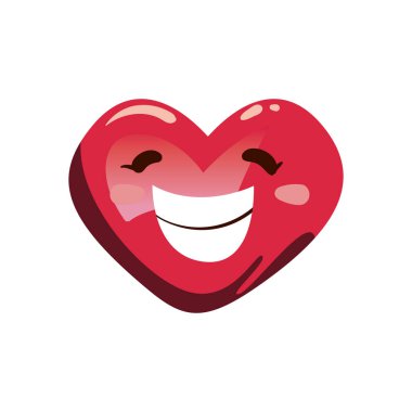 flat smile heart over white