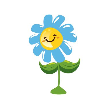 flat smile flower over white