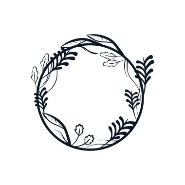 flat organic round ornament over white