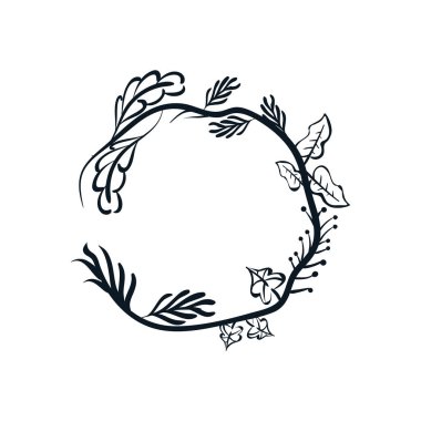 flat nature round ornament over white