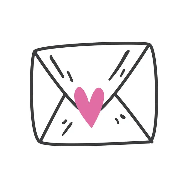 Flat Love Letter White — Stockvector