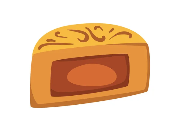 Flat Mooncake Illustration White — Image vectorielle