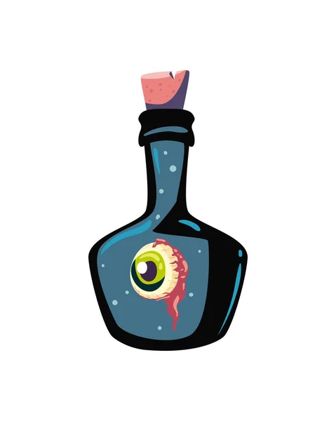 Flat Potion Flask Eye — Vetor de Stock