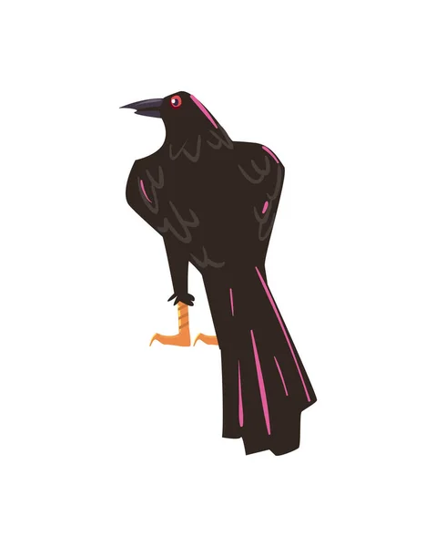 Flat Crow Design White — Vettoriale Stock