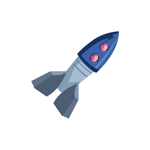 Flat Rocket Design White — Stockvektor