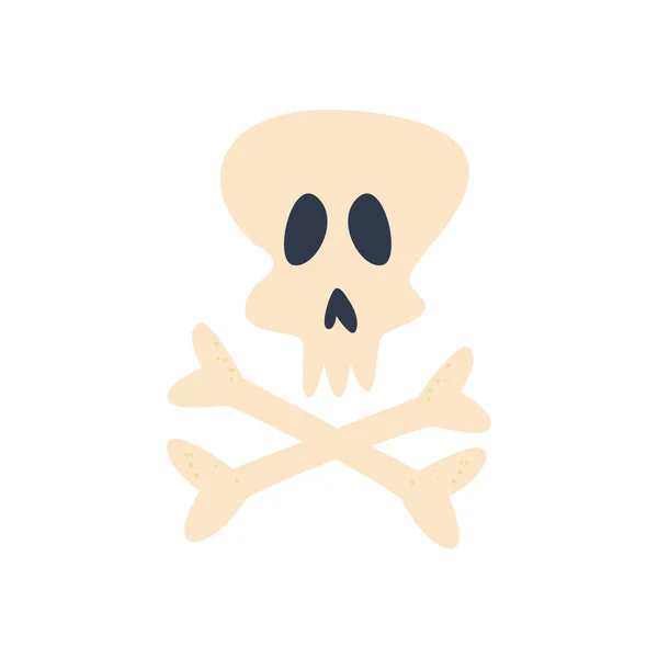 Flat Danger Skull White — Image vectorielle