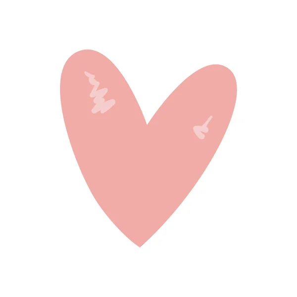 Flat Pink Heart White – Stock-vektor