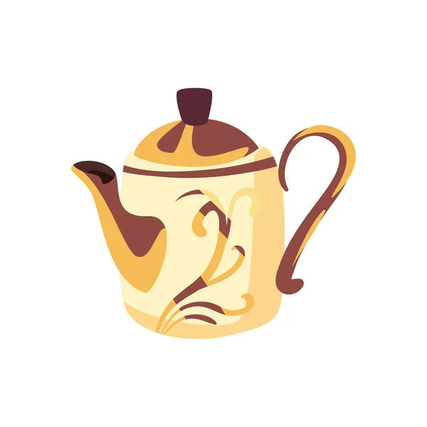 Flat Tea Pot White — Wektor stockowy