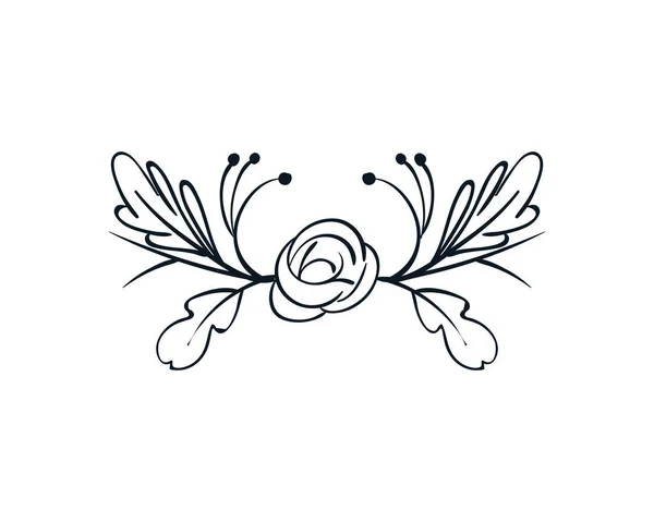 Flat Flower Ornament Illustration White — Stockvector