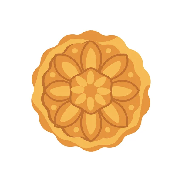 Flat Mooncake Design White — Vector de stock