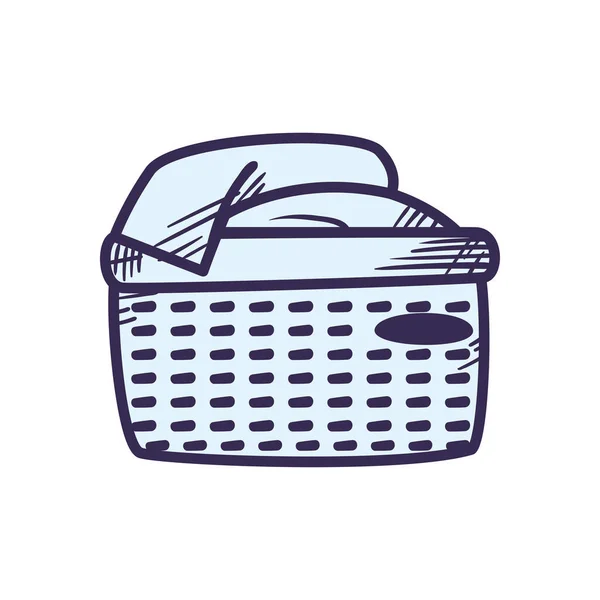 Flat Laundry Basket White — Stockvector