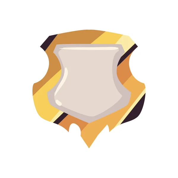 Flat Gold Shield White — Image vectorielle