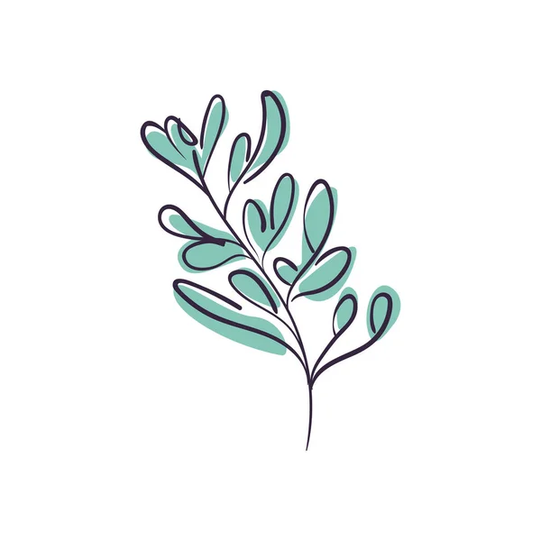 Flat Cute Plant One Line Style — Image vectorielle