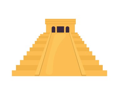 Beyaz arkaplanda Meksika piramit simgesi