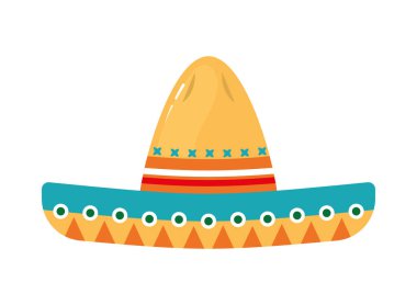 Beyaz arkaplanda Meksika şapka simgesi