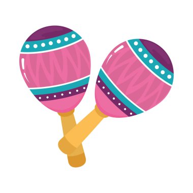 colorful maracas icon on white background