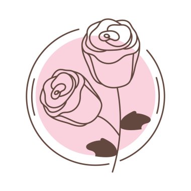 roses badge icon on white background