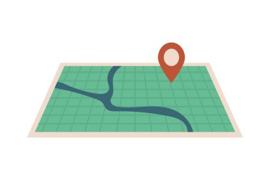 map with location pin on white background