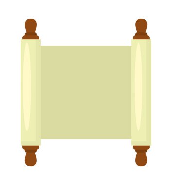 Beyaz arkaplanda eski kağıt kaydırması