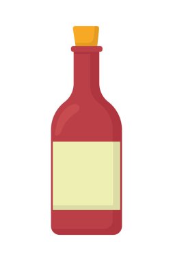 Beyaz arkaplanda şarap şişesi simgesi