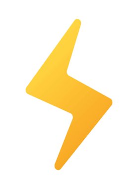 Beyaz arkaplanda sarı gök gürültüsü simgesi