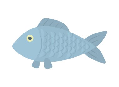 Beyaz arkaplanda balık simgesi