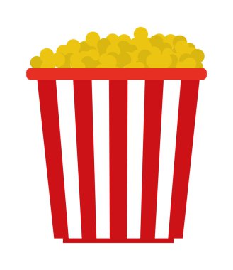 Beyaz arkaplanda patlamış mısır kovası simgesi