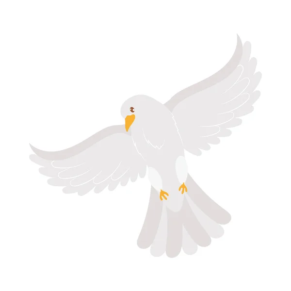 Dove Flying Icon White Background — Vetor de Stock