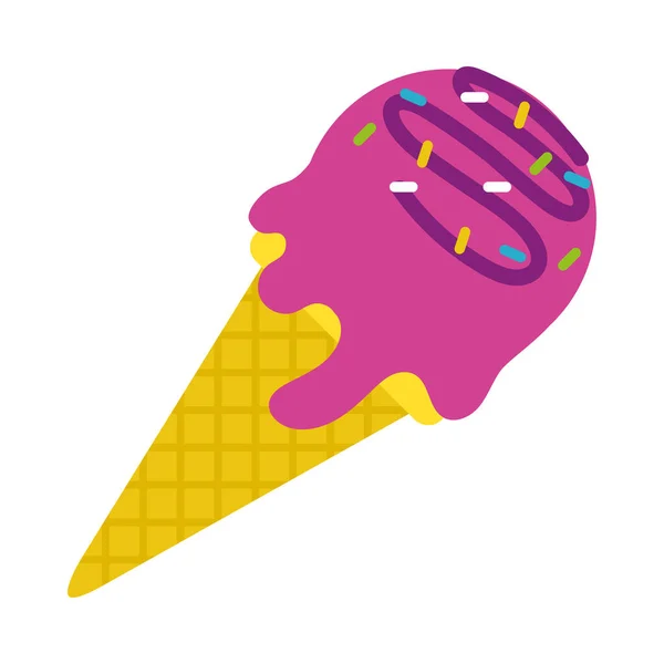 Ice Cream Cone White Background — Stock Vector