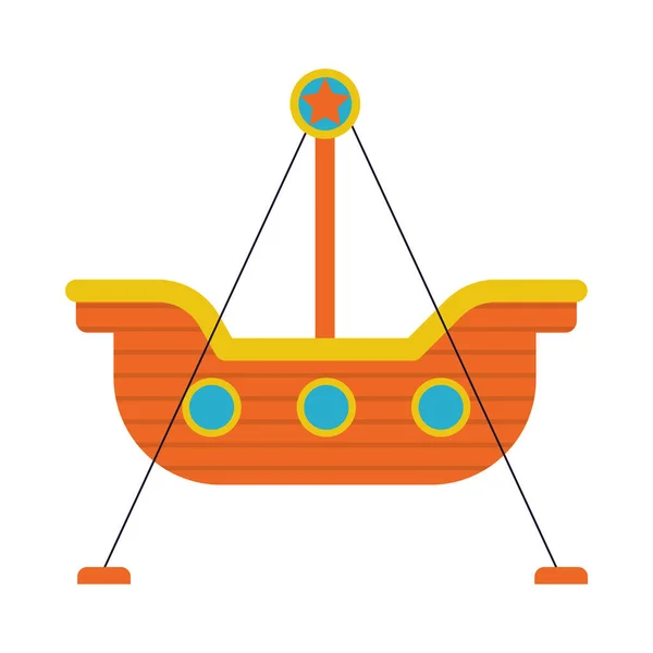 Pirate Ship Attraction White Background — Stockvektor