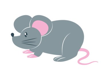 cartoon mouse icon on white background