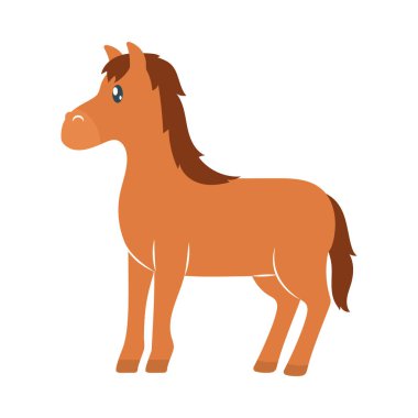 cartoon horse icon on white background