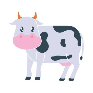 cartoon cow icon on white background