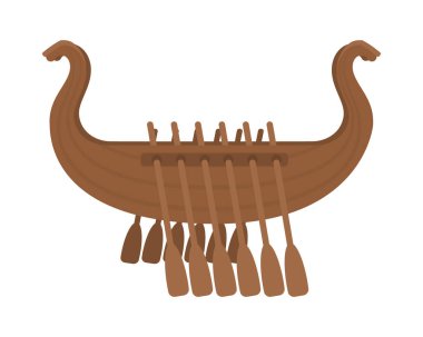 viking ship icon on white background