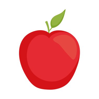 Beyaz arkaplanda kırmızı elma simgesi