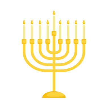 jewish candle holder on white background