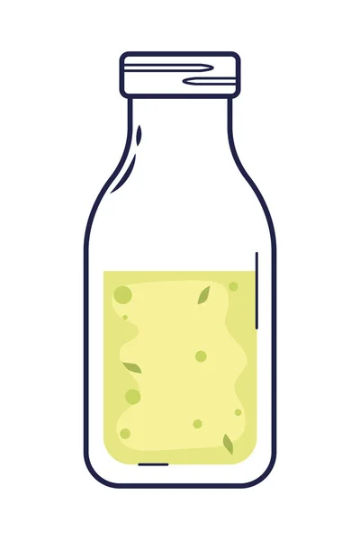 Green Juice Bottle White Background — Stock Vector