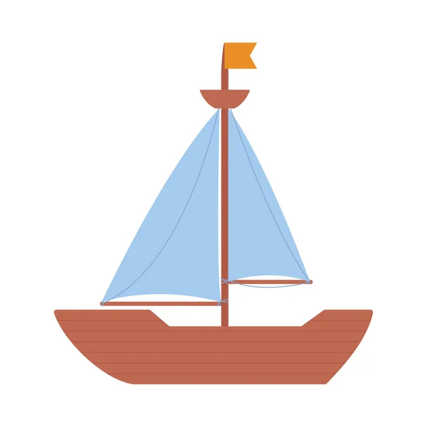 Sail Boat Icon White Background —  Vetores de Stock