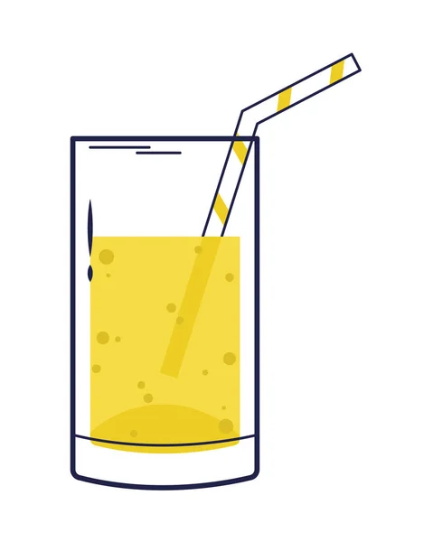 Lemonade Glass Straw White Background — Stockvektor