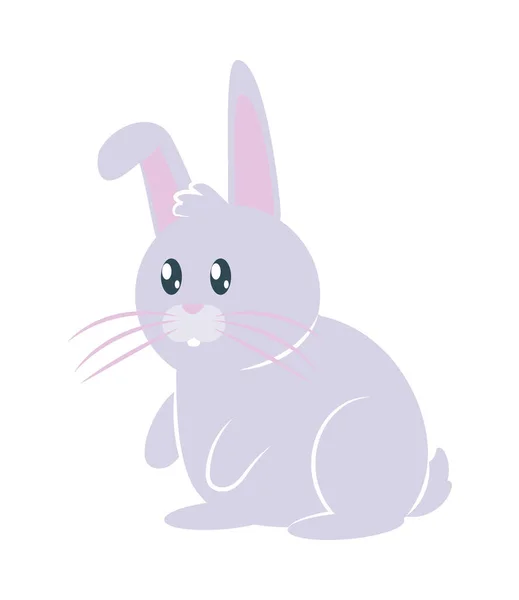 Niedlichen Kaninchen Symbol Auf Weißem Hintergrund — Stockvektor