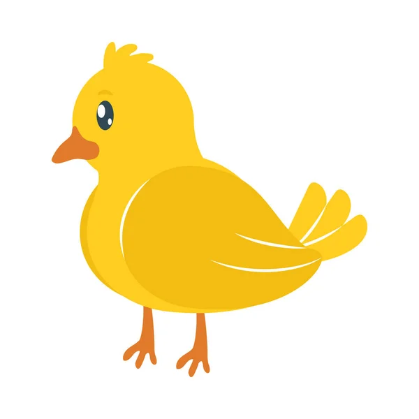 Yellow Chicken Icon White Background — Stock Vector