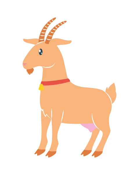 Cartoon Goat Icon White Background — ストックベクタ