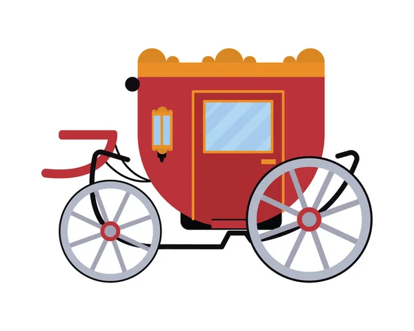 Vintage Carriage Icon White Background — Vettoriale Stock