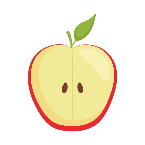 Half Apple Icon White Background — 图库矢量图片