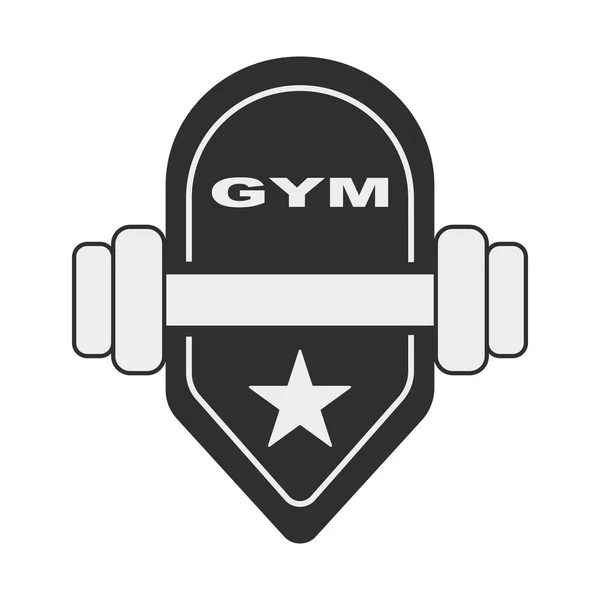 Sport Badge Gym Dumbbell — Vector de stock
