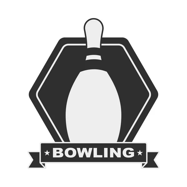 Bowling Badge Pin Icon — Stockvektor
