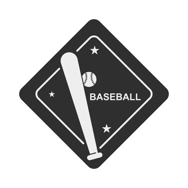 sport badge with baseball bat and ball