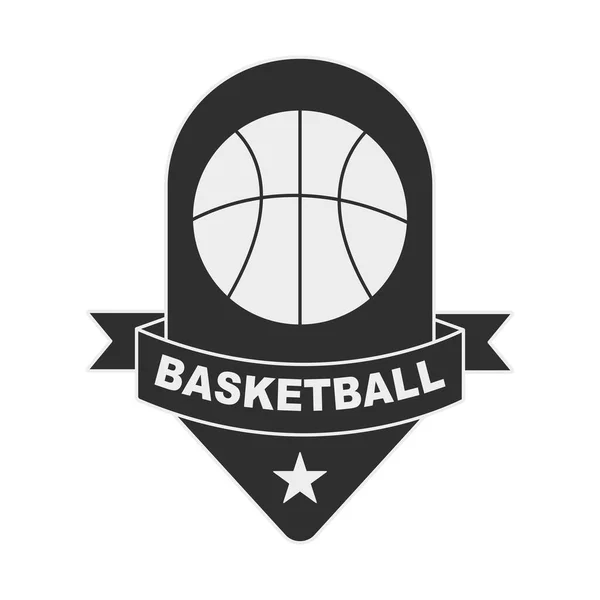 sport badge with basketball ball